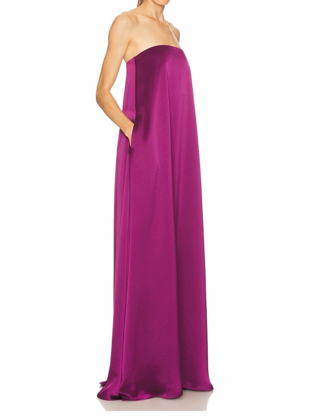 NWT Anna Quan Strapless Maxi Dress in grape - Picture 2 of 5